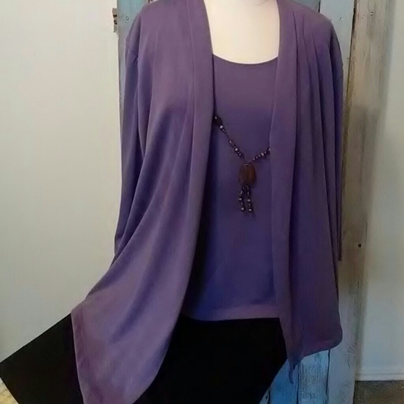044 Alfred Dunner Purple Sweater Sz PetiteXL - Picture 1 of 8